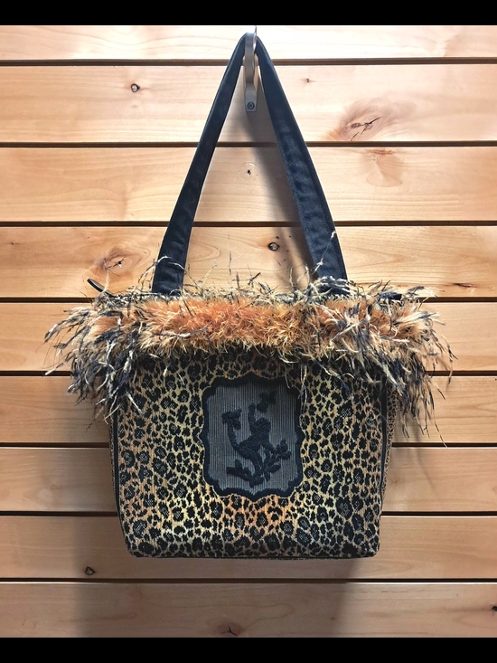 salty dog Handbags - Salty Dog Leopard-Print Tote with Faux-Fur Trim